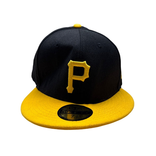 New Era Pittsburgh Pirates 59Fifty Fitted Cap Black & Yellow Size 7 1/2 MLB Hat
