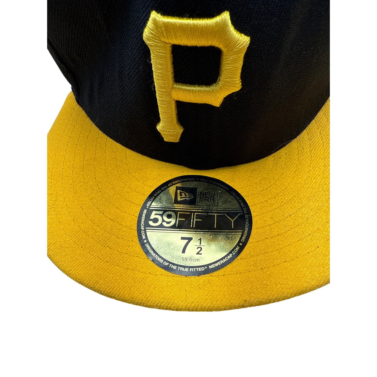 New Era Pittsburgh Pirates 59Fifty Fitted Cap Black & Yellow Size 7 1/2 MLB Hat