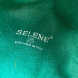 Vintage Selene Green Felt Hat With Ribbon & Feather Accent Made In Italy