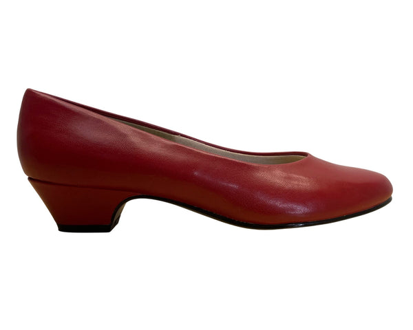 Soft Style By Hush Puppies Women's Red Leather Low Heel Pumps Size 8W