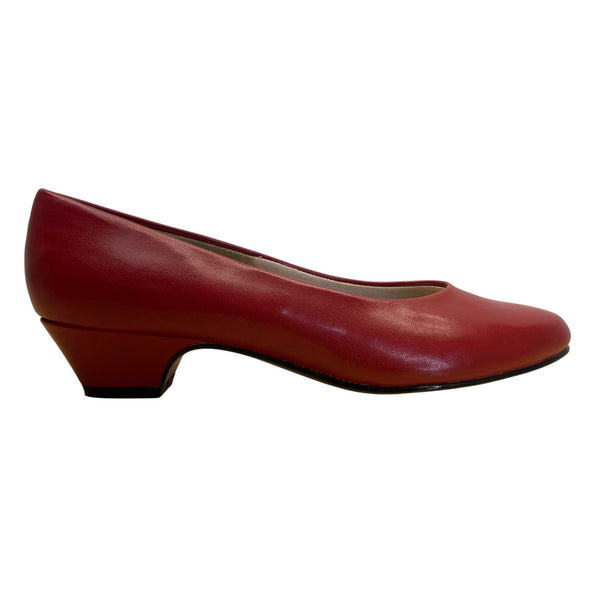 Soft Style By Hush Puppies Women's Red Leather Low Heel Pumps Size 8W