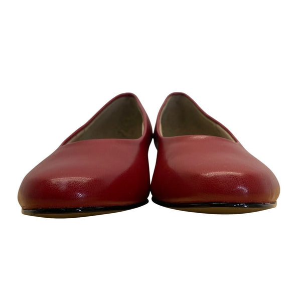 Soft Style By Hush Puppies Women's Red Leather Low Heel Pumps Size 8W