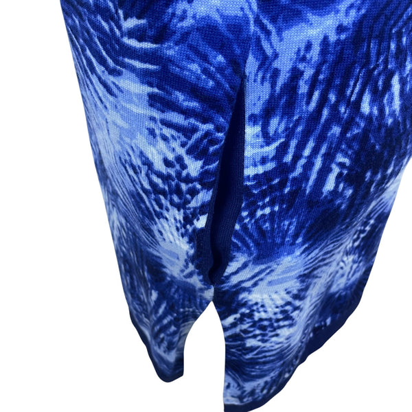 Lands End Women's Blue Open Cardigan Tie Dye Pattern Size M/P 10 12