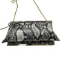 Sam & Libby Sand Snake Print  With Gold Chain Strap & Metal Accent Crossbody Bag
