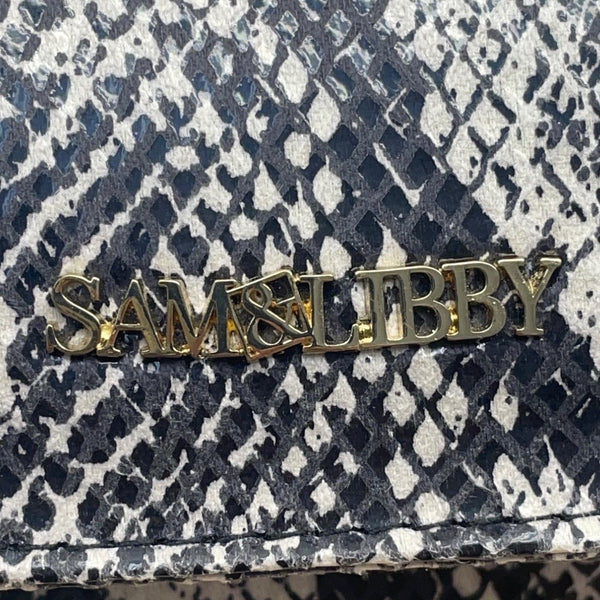 Sam & Libby Sand Snake Print  With Gold Chain Strap & Metal Accent Crossbody Bag