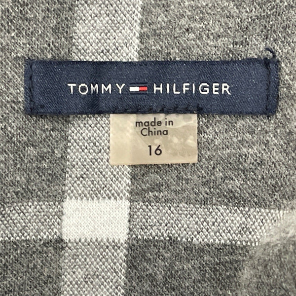 Tommy Hilfiger Gray & White Plaid Short Sleeve Shift Dress Size 16