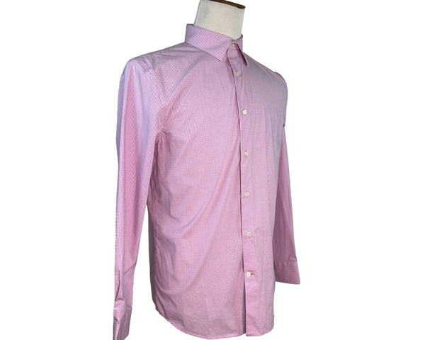 Banana Republic Mens Wrinkle-Resistant Slim Fit Pink Button-Down Shirt Size M