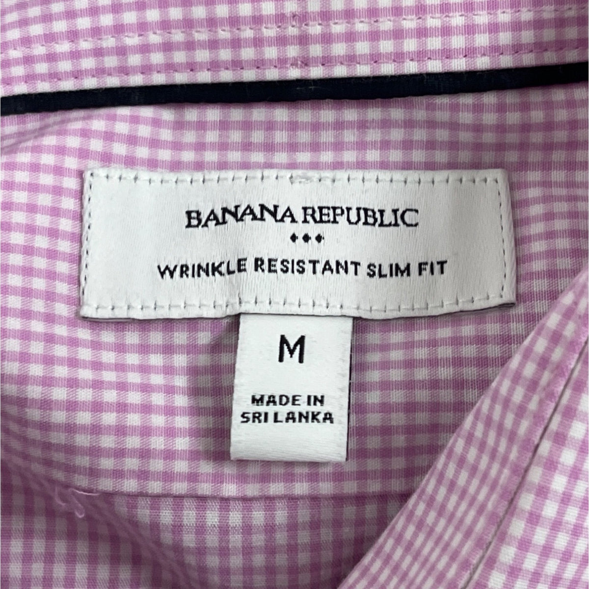 Banana Republic Mens Wrinkle-Resistant Slim Fit Pink Button-Down Shirt Size M