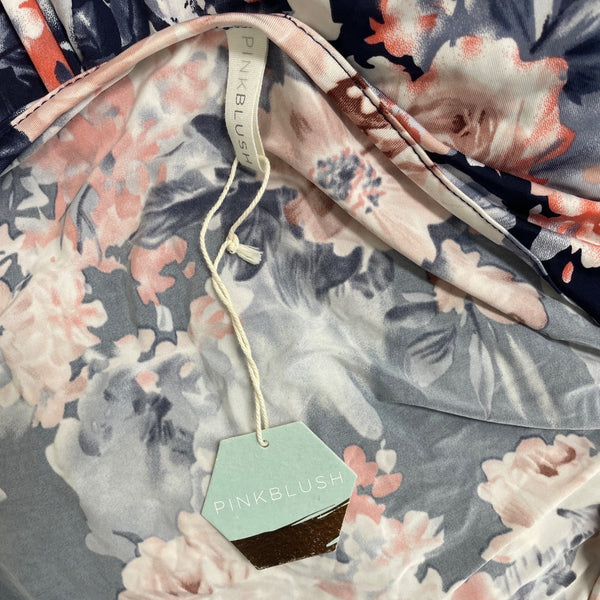 PinkBlush Women’s Floral Maxi Wrap Dress Navy Pink Soft Sz 3XL - New