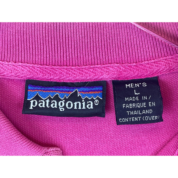 Patagonia Mens Pink Polo Shirt Short Sleeve Lightweight Logo Embroidered Casual Large