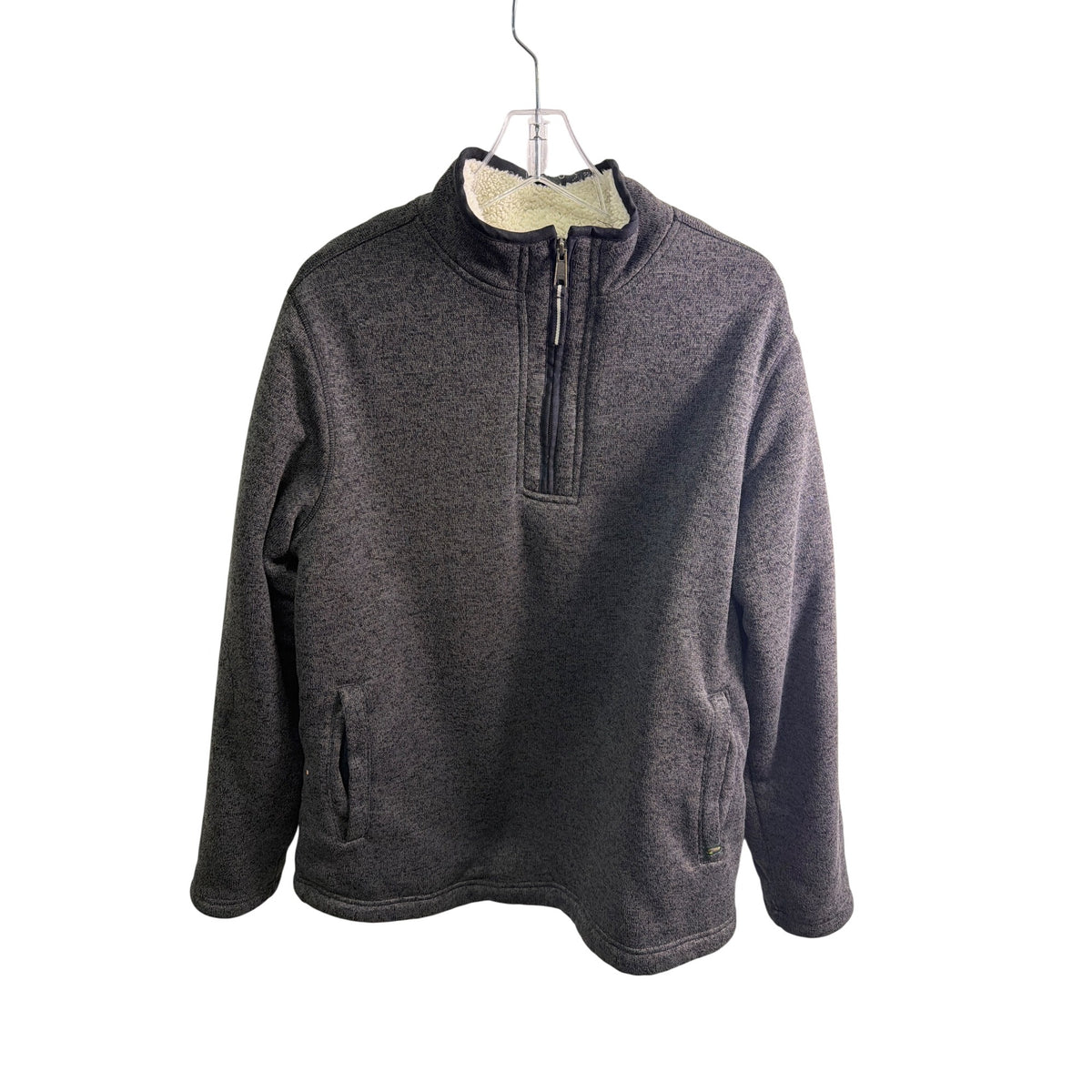 Orvis Mens Charcoal Sherpa-Lined Pullover Sweatshirt Polyester Blend Size L/G Orvis Mens Charcoal Sherpa-Lined Pullover Sweatshirt Polyester Blend Size L/G