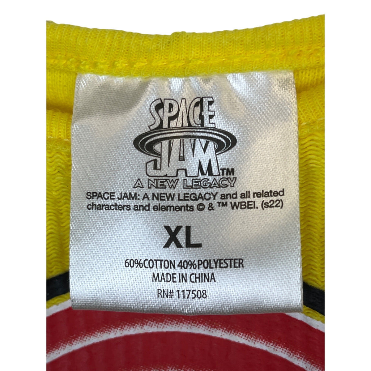 Space Jam Womens Yellow Ribbed Tunes Squad Crop Top XL 60% Cotton 40% Polyester