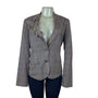 ETRO Milano Womens Plaid Lyrca & Wool Blazer Sz 48 Checkered Pattern Embroidery