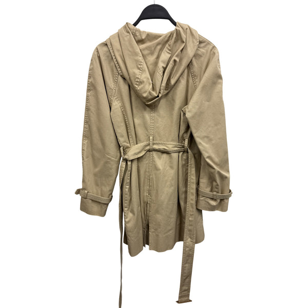 J.Crew Womens Beige Hooded Cotton Trench Coat P12 With Belt & Buckled Cuffs