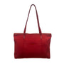 Coach Women's Red Nylon With Leather Handles Zipper Closure Tote Bag