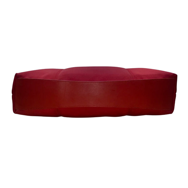 Coach Women’s Red Nylon With Leather Handles Zipper Closure Tote Bag