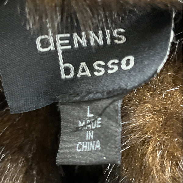 Dennis Basso Denim Jean Jacket With Brown Faux Fur Collar & Cuffs Size L