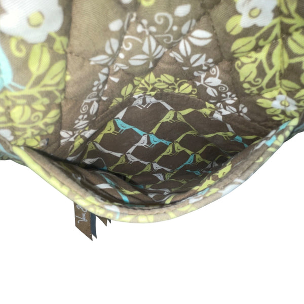 Vera Bradley Women’s Green Quilted Adjustable Strap Floral Pattern Crossbody Bag