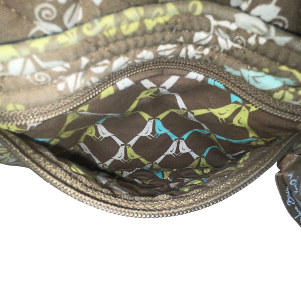 Vera Bradley Women’s Green Quilted Adjustable Strap Floral Pattern Crossbody Bag