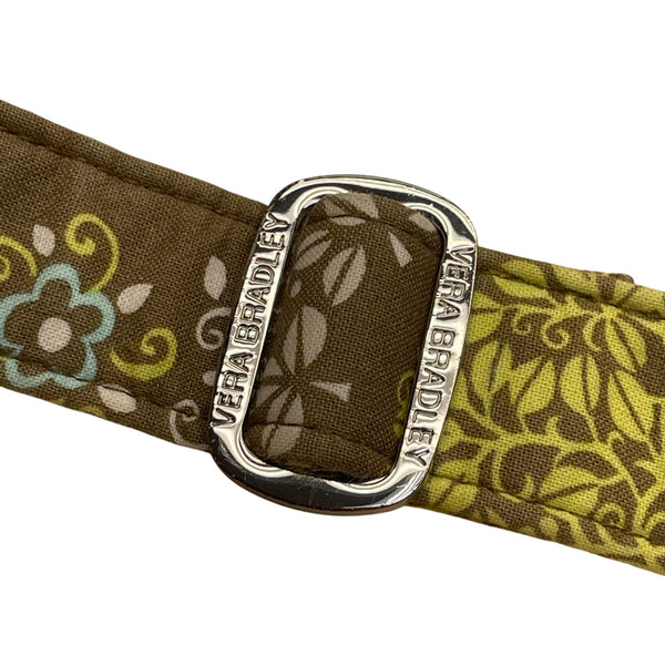 Vera Bradley Women’s Green Quilted Adjustable Strap Floral Pattern Crossbody Bag