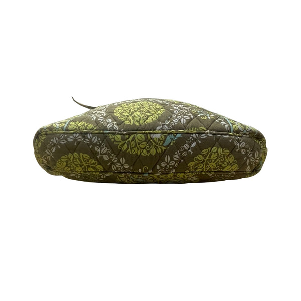 Vera Bradley Women’s Green Quilted Adjustable Strap Floral Pattern Crossbody Bag
