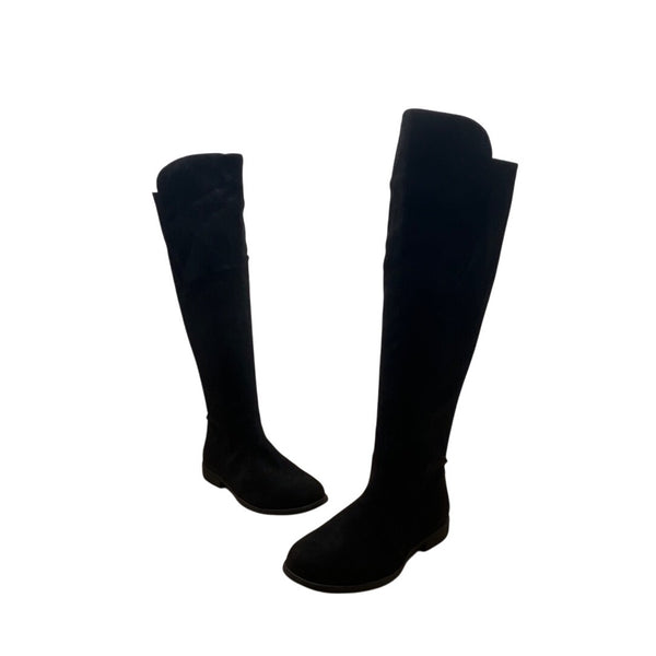 Shoe Ahoic Women’s Black Faux Suede Inside Zipper closure Knee High Boots Size 6