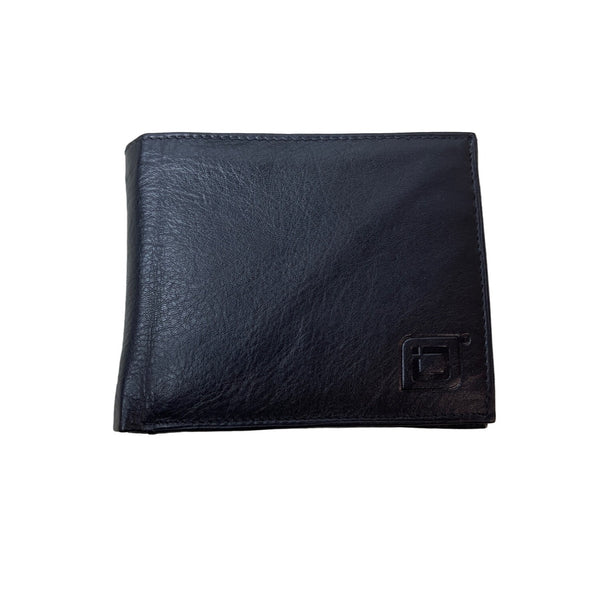 Identity Men's Black Leather Stronghold RFID Blocking Secure Wallet Sz S -NWT