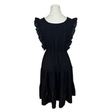 Black Ruffle Sleeveless Dress By Soun Hong - Casual Elegant Design Sz M-L