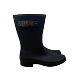Chooka Womens Black Rubber With Adjustable Buckle Strap Rain Boots Size 9