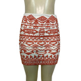 Willow & Clay Womens Orange & White Embroidered Mini Tube Skirt Size XS