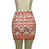 Willow & Clay Womens Orange & White Embroidered Mini Tube Skirt Size XS