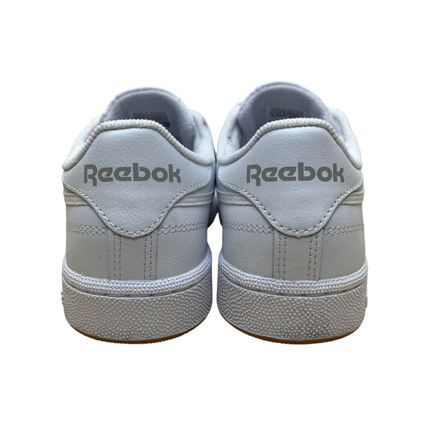 Reebok Women’s White Leather Lace Up Low-Top Classic Club C 85 Sneakers Size 8