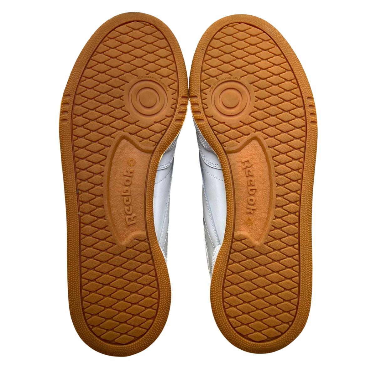 Reebok Women’s White Leather Lace Up Low-Top Classic Club C 85 Sneakers Size 8