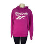 Reebok Womens Pink Logo Hoodie Sweatshirt Pullover Size M