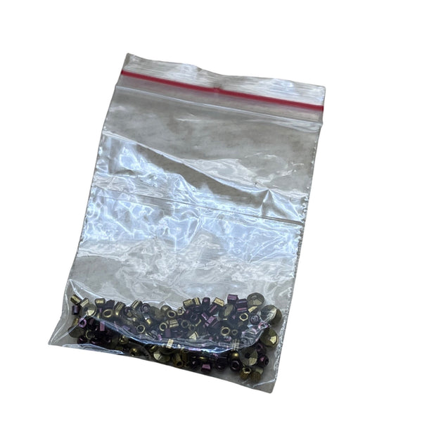 Christiana Women’s Burgundy Beaded Brass Frame & Beaded Handle Evening Handbag