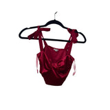 Garage Womens Red Satin Crop Top With Bow Tie Straps Size XS