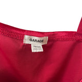 Garage Womens Red Satin Crop Top With Bow Tie Straps Size XS