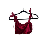Garage Womens Red Satin Crop Top With Bow Tie Straps Size XS