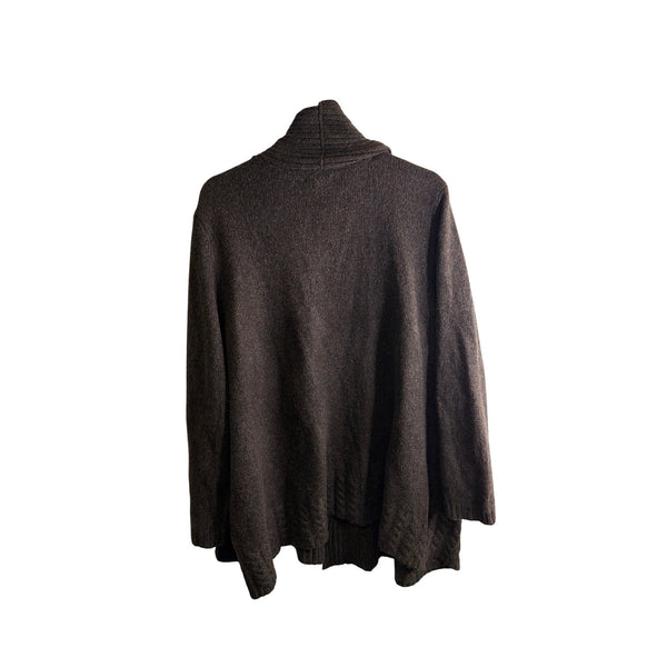 Sonoma Womens Brown Wool Blend Open Front Cardigan Sweater With Pockets Size 2X