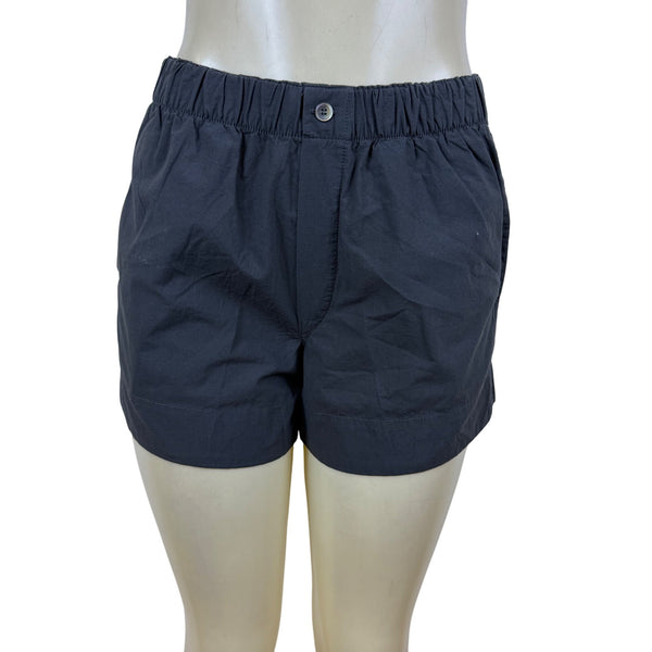 Buck Mason Women's Dark Grey Cotton Elastic Waist Boxer Shorts Size XS