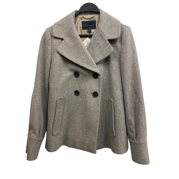 Banana Republic Womens Gray Wool-Blend Peacoat Double-Breasted Size S