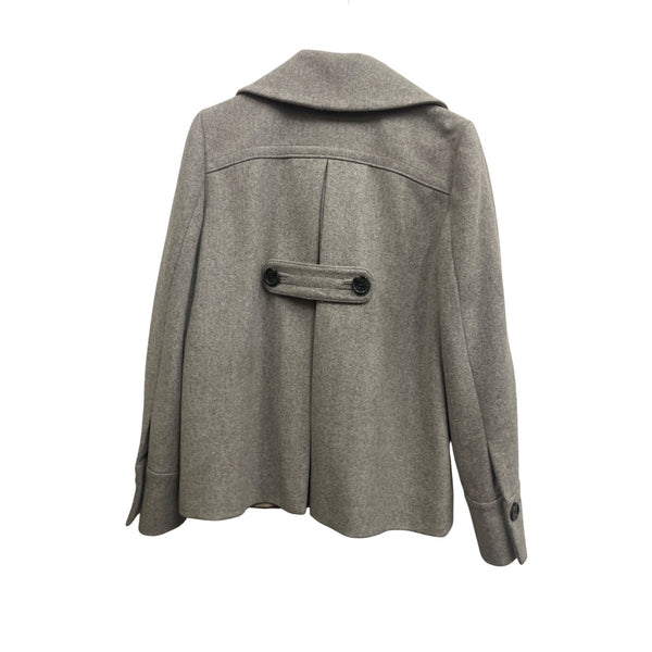 Banana Republic Womens Gray Wool-Blend Peacoat Double-Breasted Size S