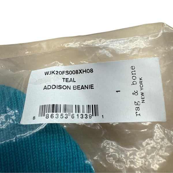 Rag & Bone New York Aqua Blue Knit Beanie Hat One Size - New