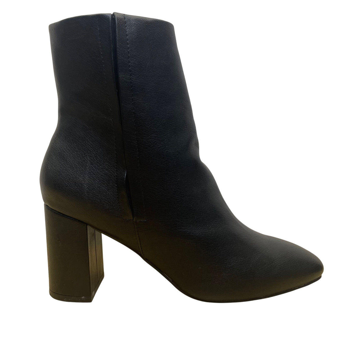 Jessica Cline Women’s Black Faux Leather Block Heel Anniston Ankle Boots Sz10W