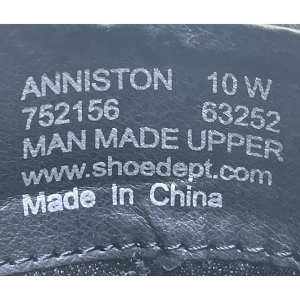 Jessica Cline Women’s Black Faux Leather Block Heel Anniston Ankle Boots Sz10W