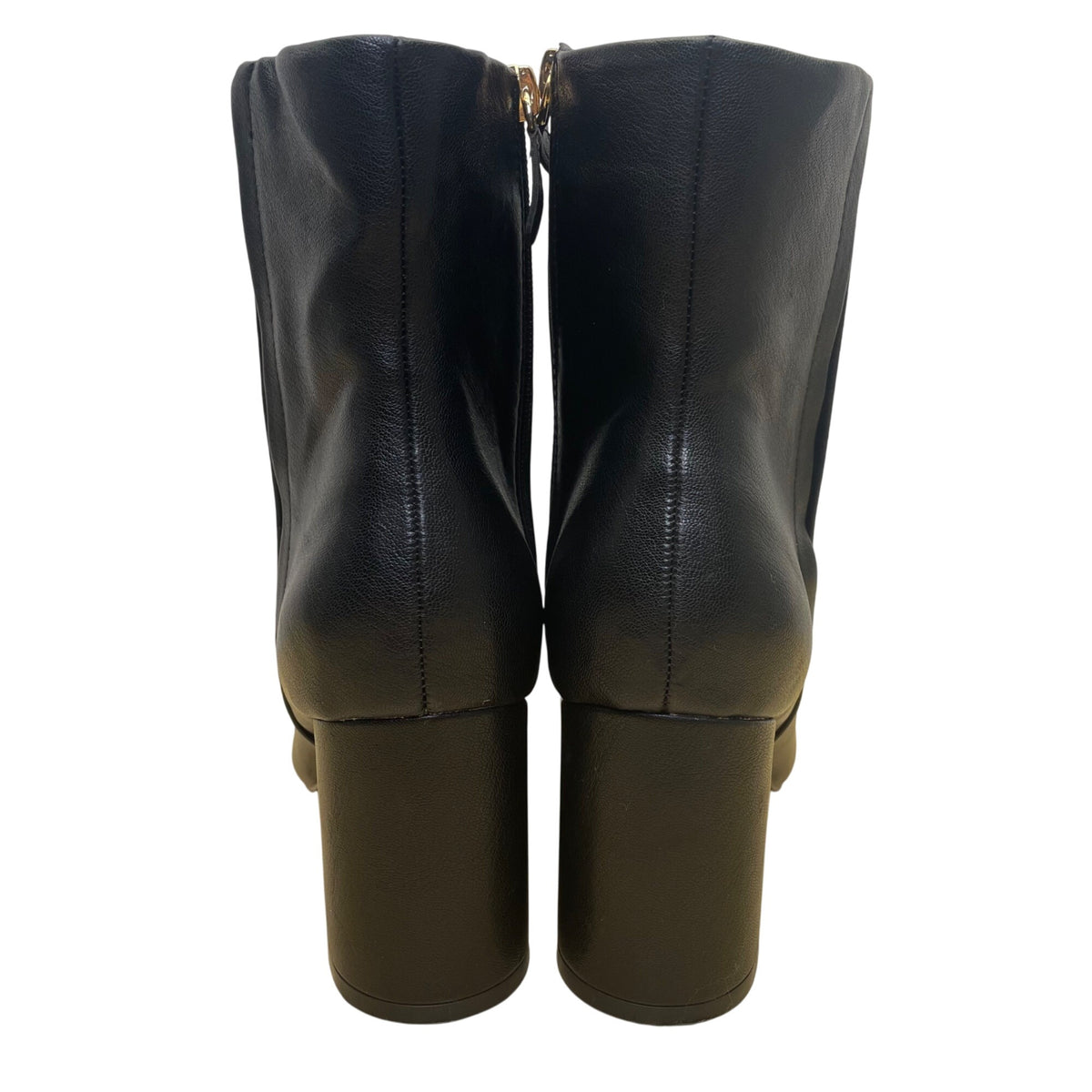 Jessica Cline Women’s Black Faux Leather Block Heel Anniston Ankle Boots Sz10W