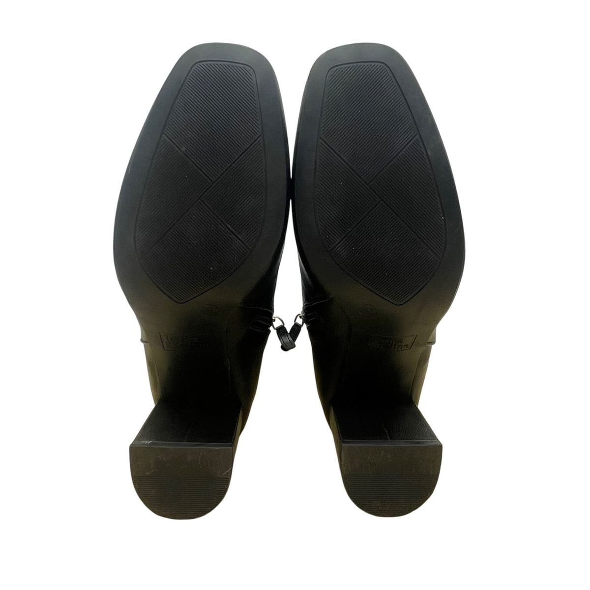 Jessica Cline Women’s Black Faux Leather Block Heel Anniston Ankle Boots Sz10W