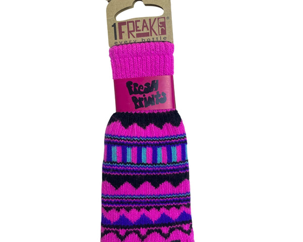 Freaker USA Unisex Pink/Black Knit Bottle Insulator Fresh Prints Stretchable One Size