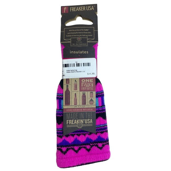 Freaker USA Unisex Pink/Black Knit Bottle Insulator Fresh Prints Stretchable One Size