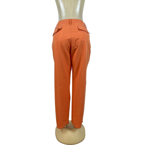 Tommy Hilfiger Womens Orange Cotton Pants Size 14 Made In Mauritius